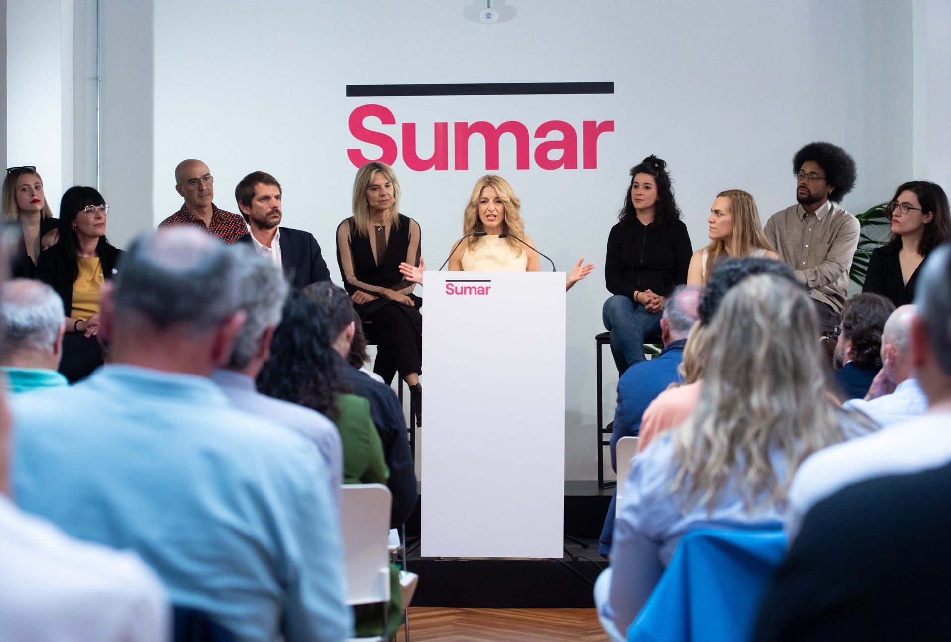 Foto de archivo de un meeting de Sumar Foto de archivo de un meeting de Sumar