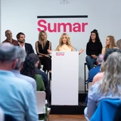 Foto de archivo de un meeting de Sumar Foto de archivo de un meeting de Sumar