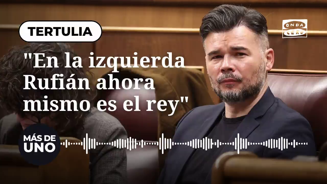 Mamen Mendizábal ensalza a Rufián: "En la izquierda ahora mismo es el rey" Mamen Mendizábal ensalza a Rufián: "En la izquierda ahora mismo es el rey"