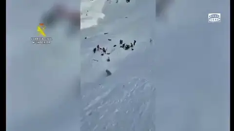 Captura de pantalla del vídeo publicado por la Guardia Civil sobre el accidente en Panticosa Captura de pantalla del vídeo publicado por la Guardia Civil sobre el accidente en Panticosa