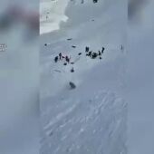 Captura de pantalla del vídeo publicado por la Guardia Civil sobre el accidente en Panticosa