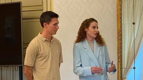 Los atletas, en una recepción en el Ayuntamiento de Salamanca Los atletas, en una recepción en el Ayuntamiento de Salamanca