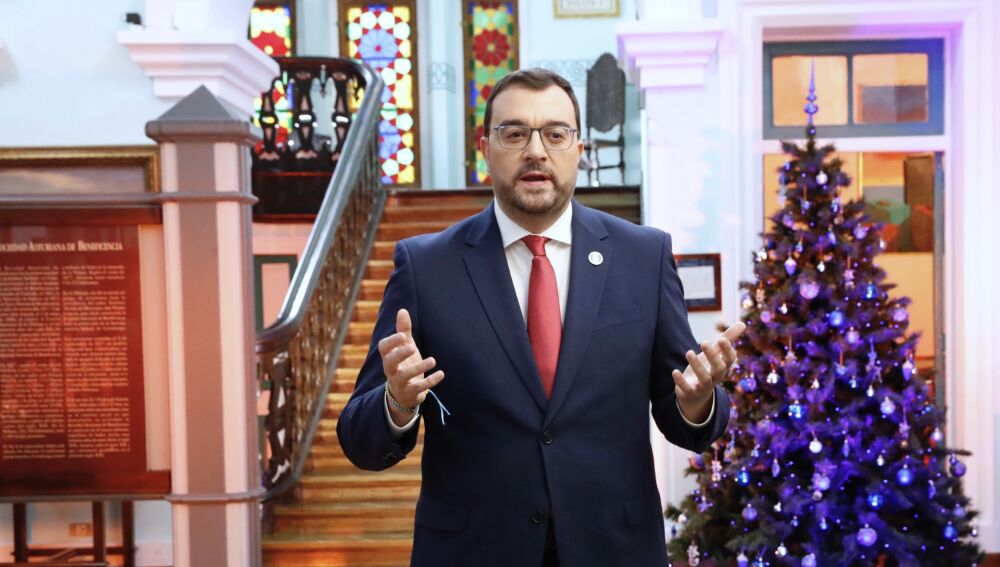 Imagen del mensaje de fin de año del presidente asturiano, Adrián Barbón