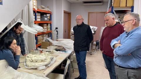 Especialistas del Museo Paleontol&oacute;gico de Elche.