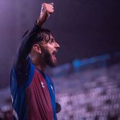 Carlos Jiménez, en el partido en La Victoria ante el Real Jaén. 