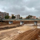 Barranco del Poyo a su paso por Paiporta en el temporal de lluvias de principios de marzo de 2025