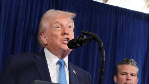 Donald Trump, durante la rueda de prensa en la que ha detallado la detenci&oacute;n de Nicol&aacute;s Maduro