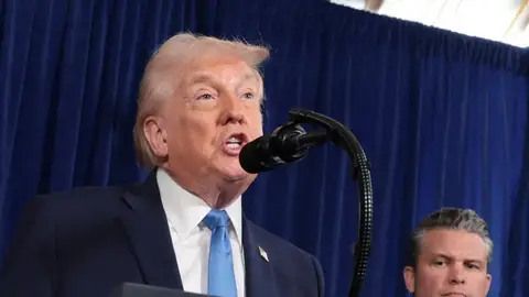 Donald Trump, durante la rueda de prensa en la que ha detallado la detención de Nicolás Maduro Donald Trump, durante la rueda de prensa en la que ha detallado la detención de Nicolás Maduro