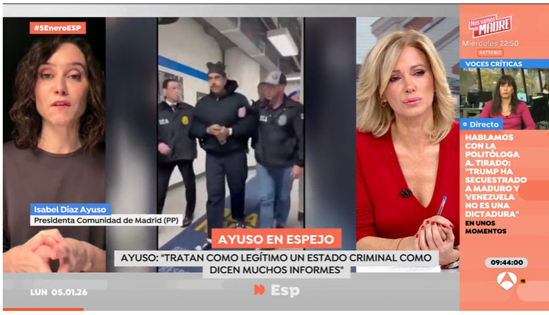 Ayuso acusa de inacción a España y la UE en Venezuela y denuncia que Zapatero se ha lucrado con el régimen de Maduro Ayuso acusa de inacción a España y la UE en Venezuela y denuncia que Zapatero se ha lucrado con el régimen de Maduro