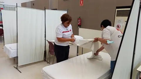 Interior de uno de los albergues municipales frío