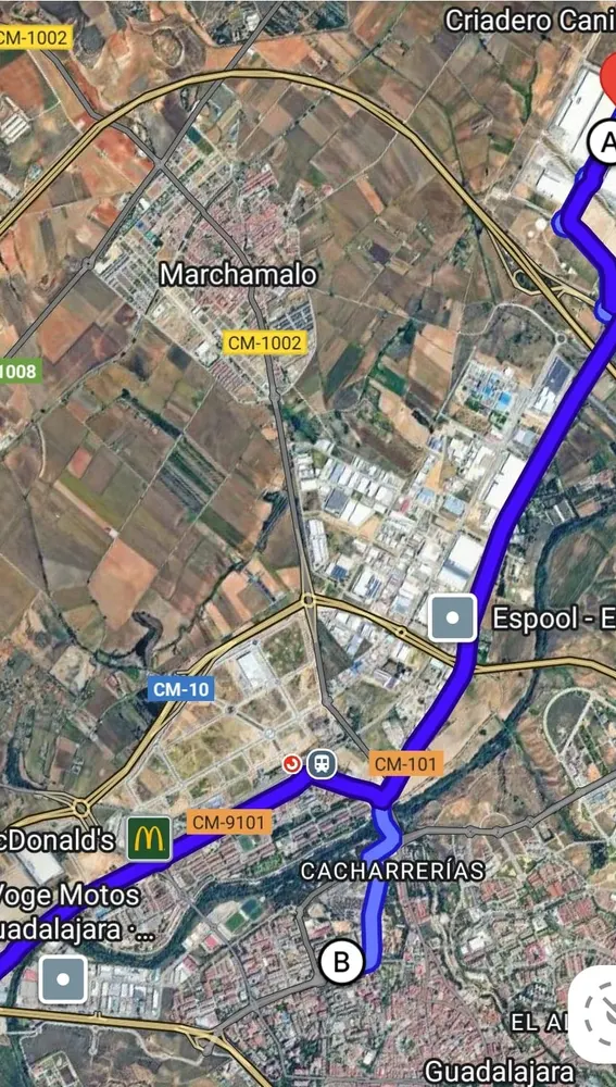 Mapa del recorrido de la tractorada en Guadalajara Mapa del recorrido de la tractorada en Guadalajara
