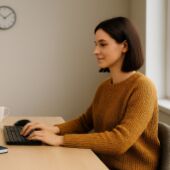 Una treballadora torna a l'oficina després de les vacances de Nadal