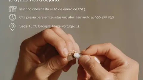 La Asociación Española Contra el Cáncer en Badajoz pone en marcha un nuevo curso para dejar de fumar La Asociación Española Contra el Cáncer en Badajoz pone en marcha un nuevo curso para dejar de fumar