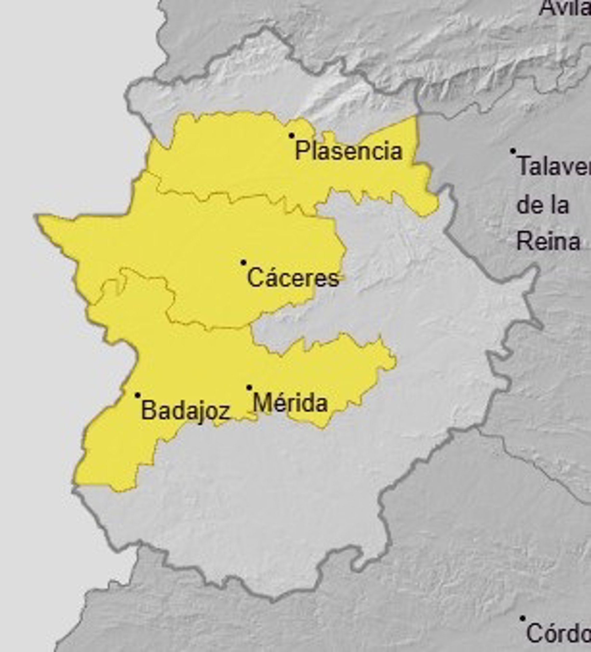 Vegas del Guadiana, el Tajo y Alagón y la Meseta Cacereña estarán este jueves en aviso amarillo por niebla Vegas del Guadiana, el Tajo y Alagón y la Meseta Cacereña estarán este jueves en aviso amarillo por niebla