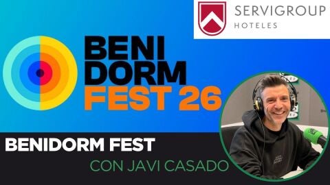 Benidorm Fest 2026 con Javi casado patrocinado por Hoteles Servigroup