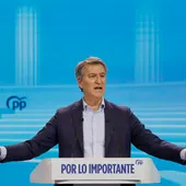 El presidente del PP, Alberto Núñez Feijóo, durante la jornada de la 28 interparlamentaria del partido El presidente del PP, Alberto Núñez Feijóo, durante la jornada de la 28 interparlamentaria del partido