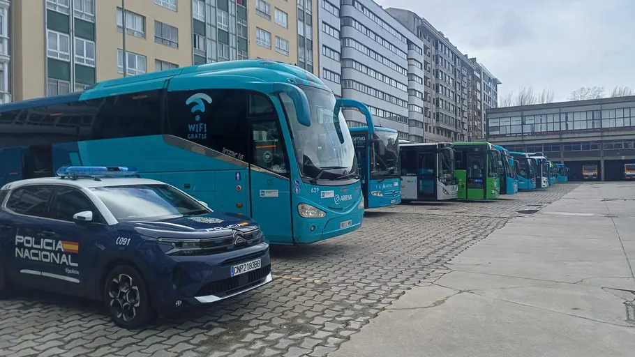 Autobuses parados en la estación de A Coruña