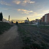 Pasarela peatonal colocada en el barrio Altabix-Univresidad de Elche.