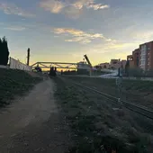 Pasarela peatonal colocada en el barrio Altabix-Univresidad de Elche. Pasarela peatonal colocada en el barrio Altabix-Univresidad de Elche.