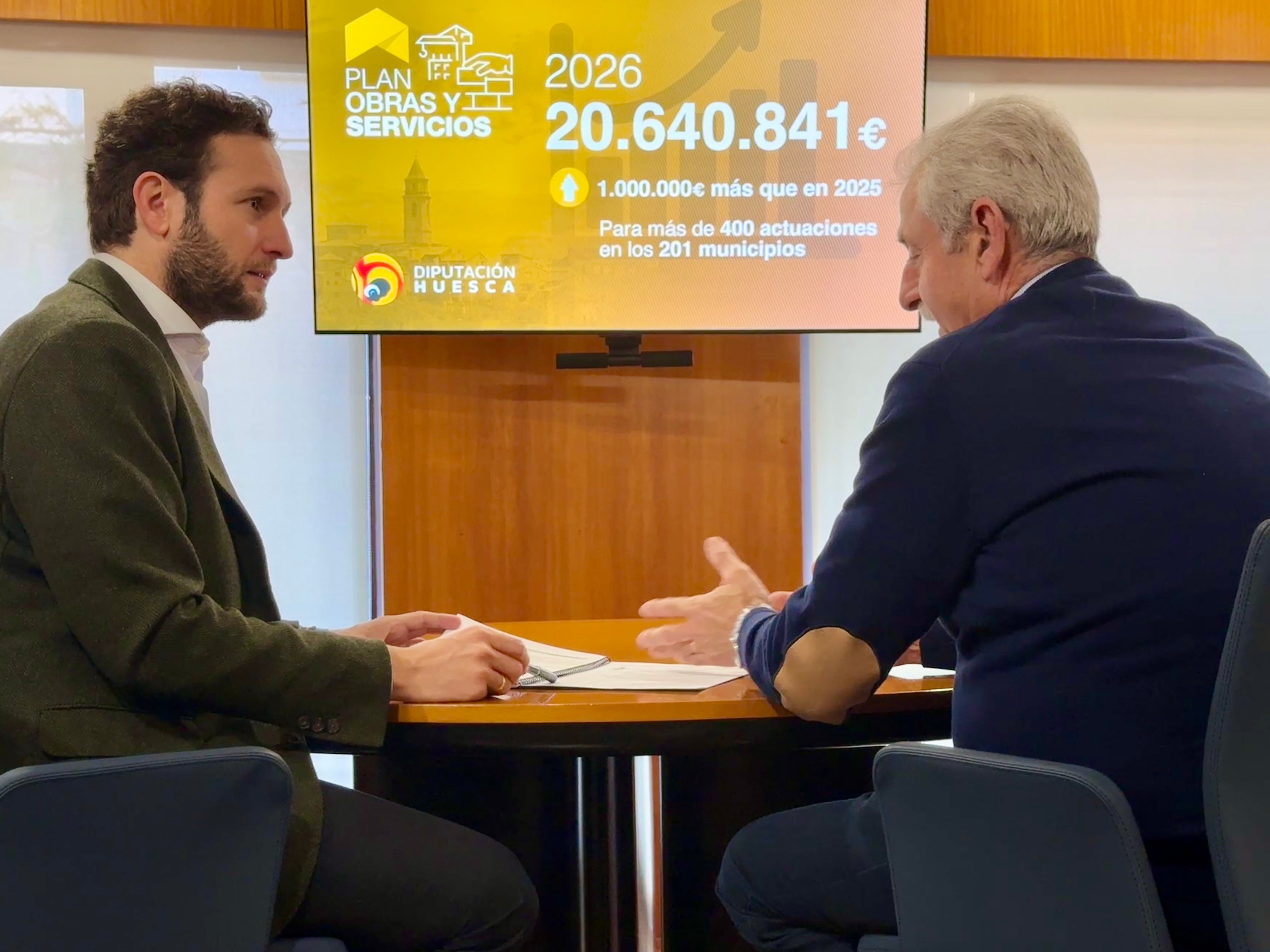 La Diputación de Huesca destina 20'6 millones al Plan de Obras y Servicios La Diputación de Huesca destina 20'6 millones al Plan de Obras y Servicios