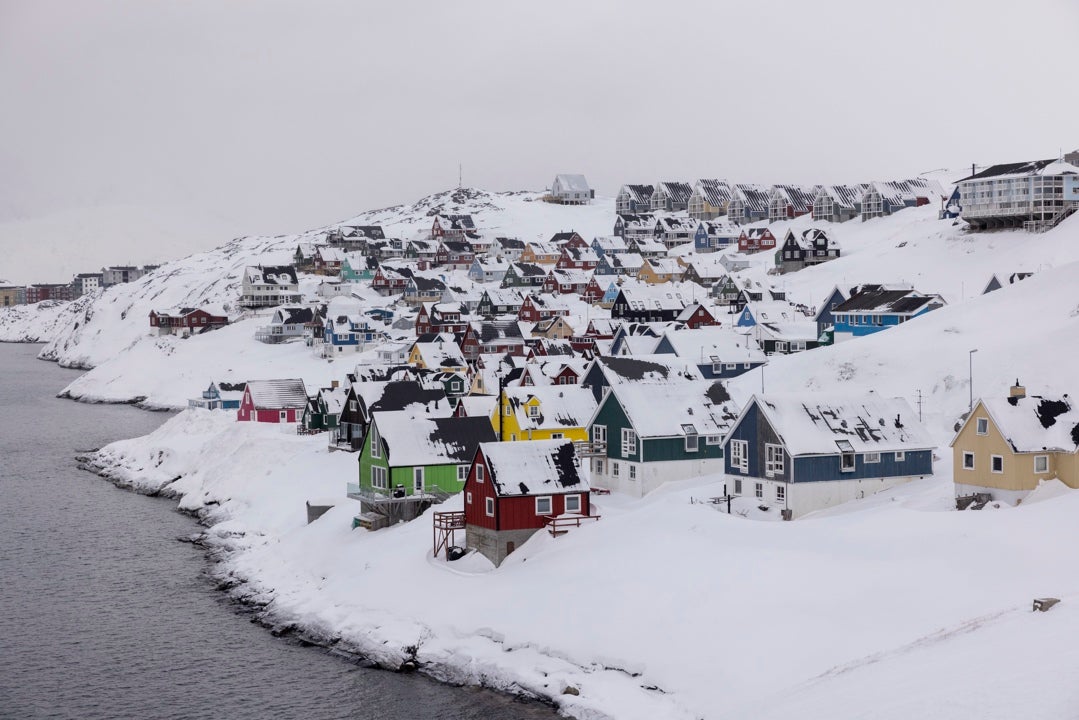 Vista general de la zona de Myggedalen en Nuuk, Groenlandia Vista general de la zona de Myggedalen en Nuuk, Groenlandia