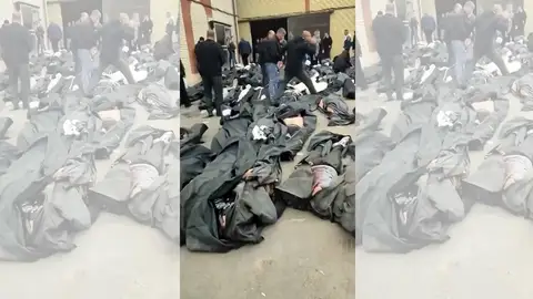 El terrible vídeo de docenas de cuerpos alineados a las puertas de la morgue en Irán El terrible vídeo de docenas de cuerpos alineados a las puertas de la morgue en Irán