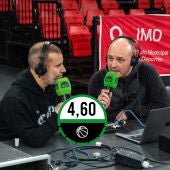 Adriá Alonso, entrenador del Caja 87, y José Manuel Jiménez.