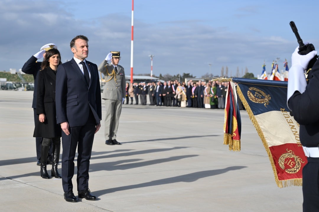 El presidente francés, Emmanuel Macron, este 15 de enero en Istres. El presidente francés, Emmanuel Macron, este 15 de enero en Istres.