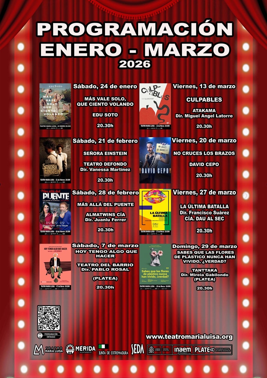 El Teatro María Luisa ofrece 11 obras de teatro y 5 películas en su programación para el primer trimestre El Teatro María Luisa ofrece 11 obras de teatro y 5 películas en su programación para el primer trimestre