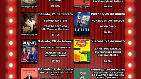 El Teatro María Luisa ofrece 11 obras de teatro y 5 películas en su programación para el primer trimestre El Teatro María Luisa ofrece 11 obras de teatro y 5 películas en su programación para el primer trimestre