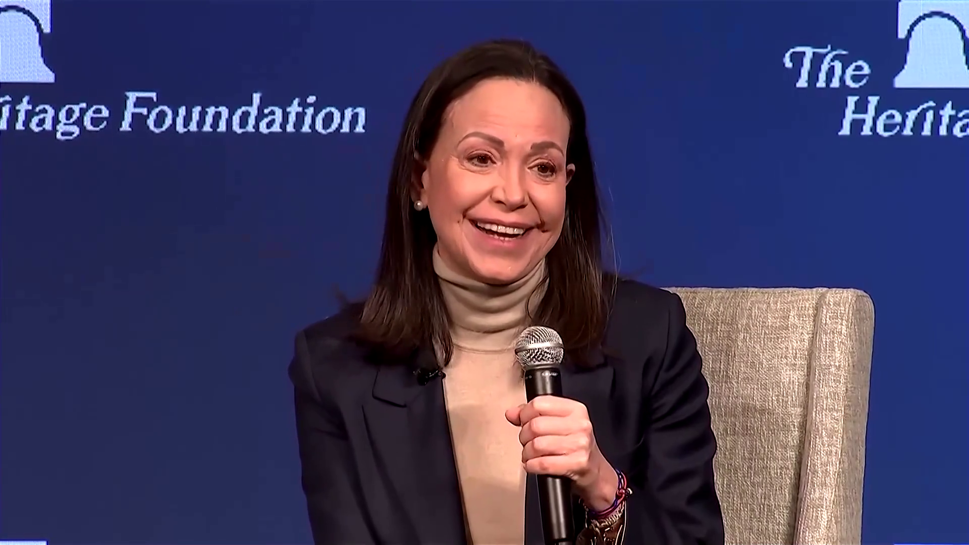 María Corina Machado defiende "desmantelar la estructura de terror" en Venezuela y asegura que "Delcy tiene terror a Trump" María Corina Machado defiende "desmantelar la estructura de terror" en Venezuela y asegura que "Delcy tiene terror a Trump"