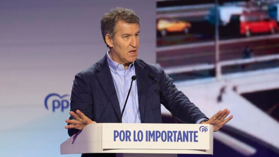  El presidente de PP, Alberto N&uacute;&ntilde;ez Feij&oacute;o, durante el acto de presentaci&oacute;n de la 'Declaraci&oacute;n de Zaragoza
