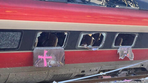 Uno de los vagones del tren Iryo accidentado en Adamuz 