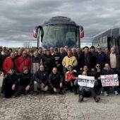 Miembros de la Cofradía de Pescadores camino de Madrid.