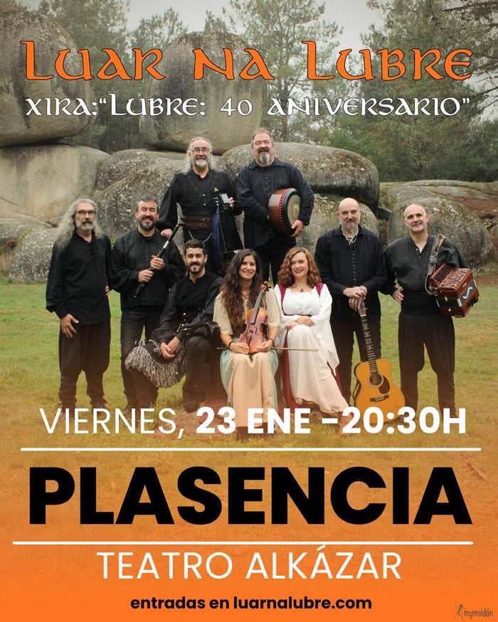 El grupo gallego Luar Na Lubre abre su gira de 2026 en Plasencia este viernes 23 de enero El grupo gallego Luar Na Lubre abre su gira de 2026 en Plasencia este viernes 23 de enero