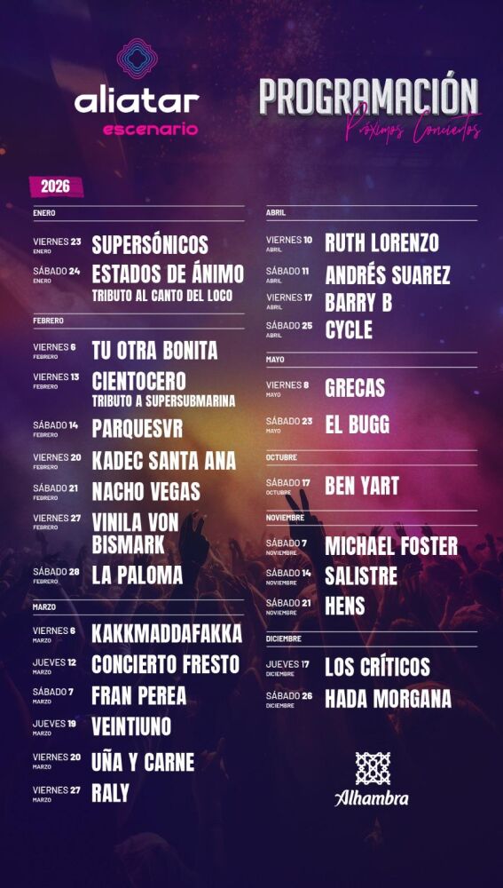 Programación 2026 Escenario Aliatar