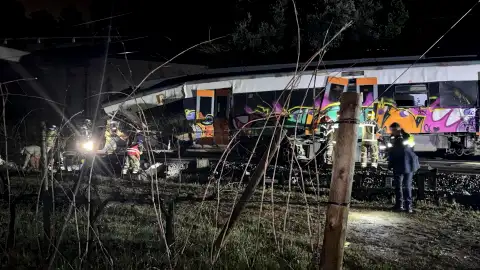 Tren accidentado en Gelida, Barcelona Tren accidentado en Gelida, Barcelona
