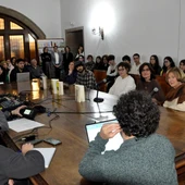Los ganadores del Premio San Clemente acuden al IES Rosalía de Castro para recibir "el respaldo del futuro del país" Los ganadores del Premio San Clemente acuden al IES Rosalía de Castro para recibir "el respaldo del futuro del país"