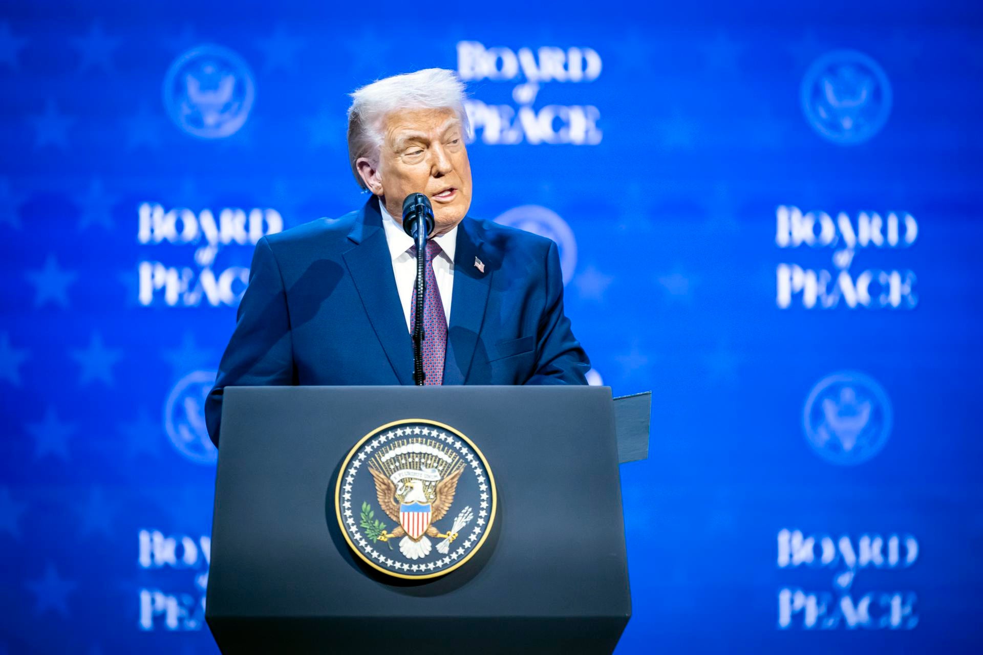Donald Trump pronuncia su discurso en el Foro de Davos. Donald Trump pronuncia su discurso en el Foro de Davos.