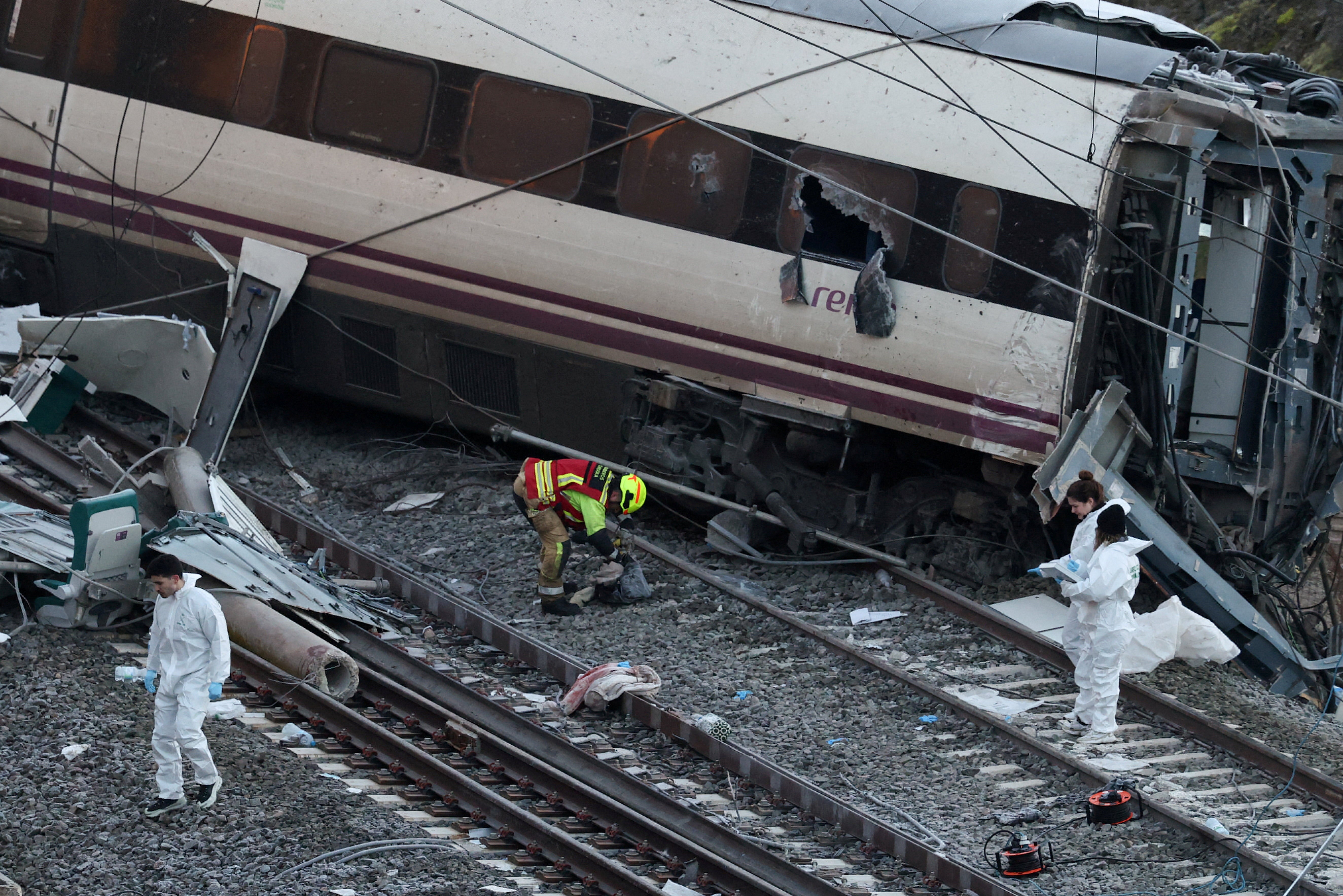 Imagen del tren Alvia siniestrado en Adamuz, en Córdoba. Imagen del tren Alvia siniestrado en Adamuz, en Córdoba.