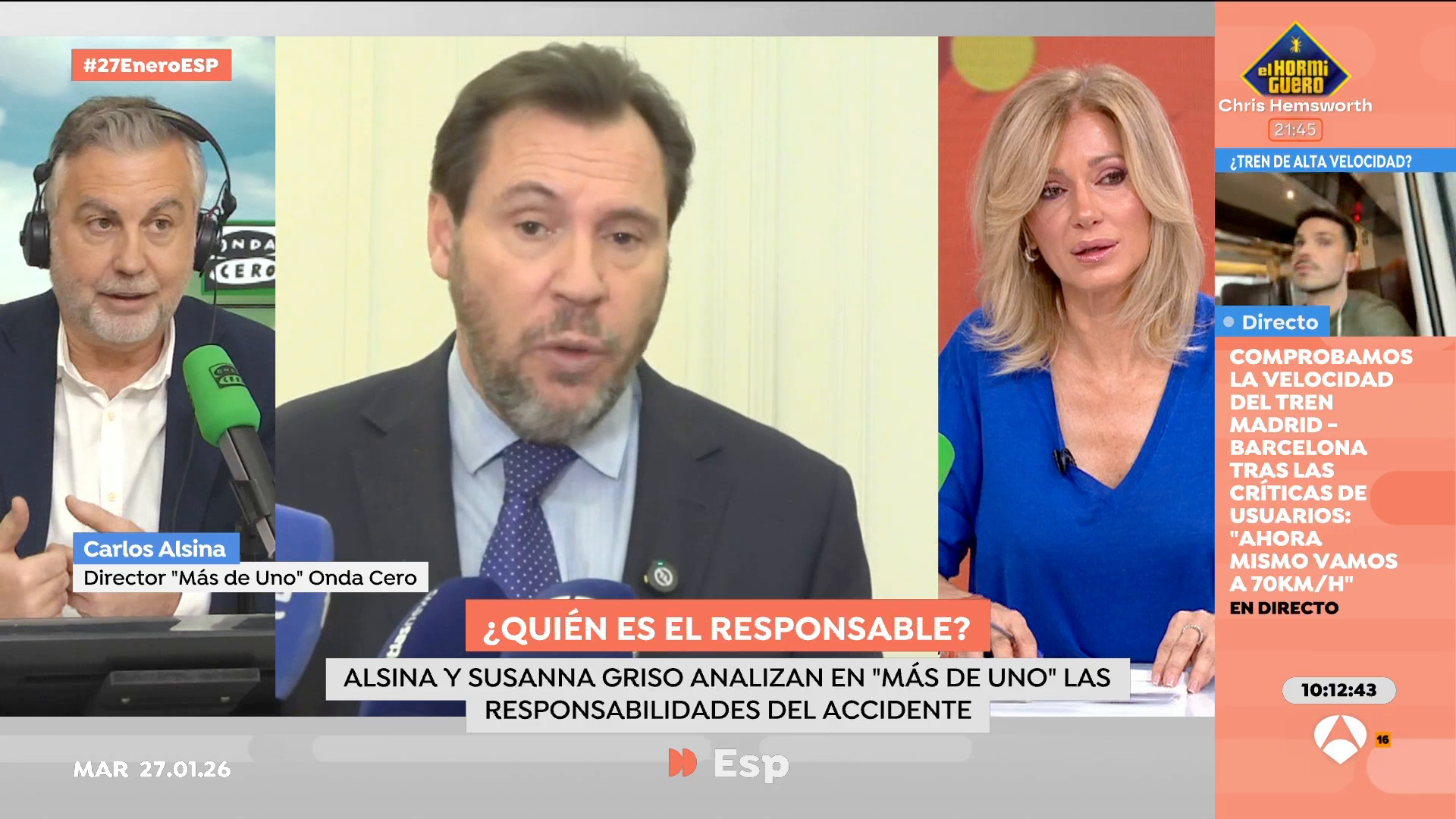 Alsina defiende que Puente ha utilizado expresiones "poco afortunadas", pero cree que el Gobierno no ha ocultado información Alsina defiende que Puente ha utilizado expresiones "poco afortunadas", pero cree que el Gobierno no ha ocultado información