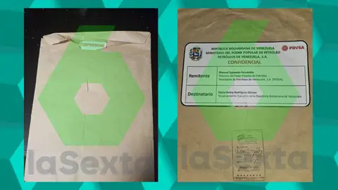 Imagen del sobre de PDVSA incluído en el informe de la UCO Imagen del sobre de PDVSA incluído en el informe de la UCO