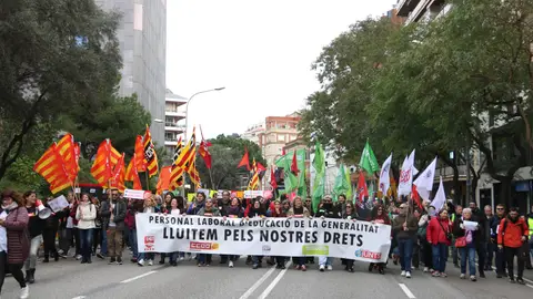 La manifestació del personal laboral d'educació a Barcelona La manifestació del personal laboral d'educació a Barcelona