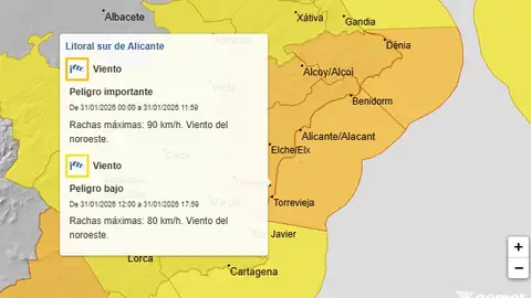 Mapa de avisos meteorológicos de la Aemet para este sábado. Mapa de avisos meteorológicos de la Aemet para este sábado.