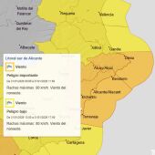 Mapa de avisos meteorológicos de la Aemet para este sábado.