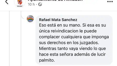 Uno de los comentarios en redes sociales Uno de los comentarios en redes sociales