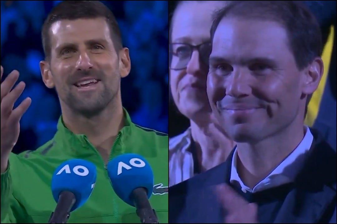 El discurso de Djokovic que ha emocionado a Nadal: "Legendario Rafa, fue raro verte ahí y no aquí" El discurso de Djokovic que ha emocionado a Nadal: "Legendario Rafa, fue raro verte ahí y no aquí"