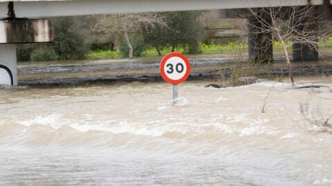 Río desbordado en Jerez de la Frontera Río desbordado en Jerez de la Frontera