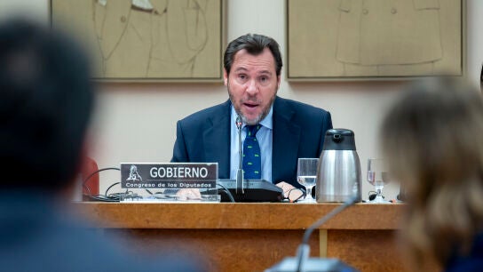 Ministro de Transportes, &Oacute;scar Puente, durante una comparecencia en el Congreso 