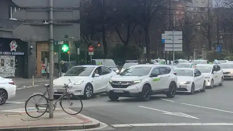 Movilización de los taxistas en Bilbao Movilización de los taxistas en Bilbao
